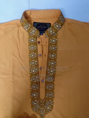 Yellow Orange Soft Silk Panjabi(40 Size)