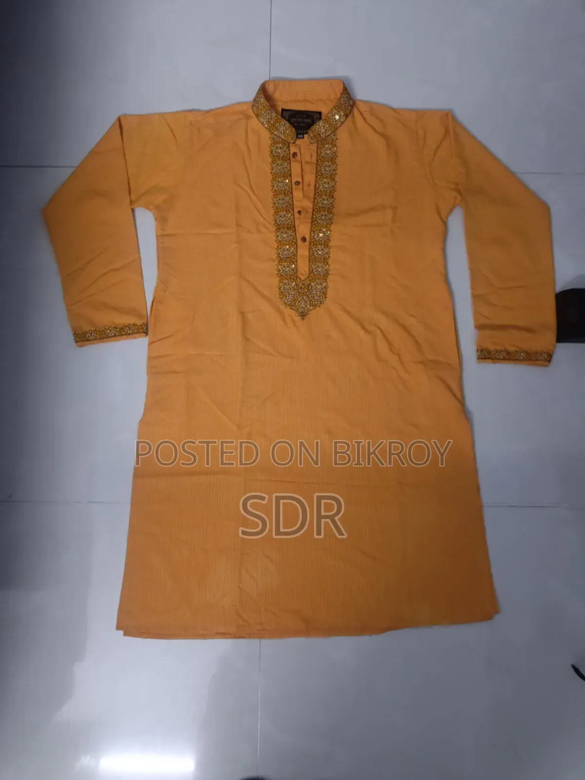 Yellow Orange Soft Silk Panjabi(40 Size)