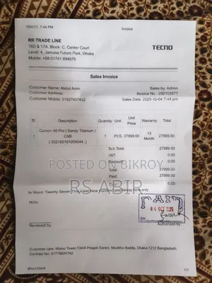 Tecno Camon 40 Pro 4G 256 GB Silver