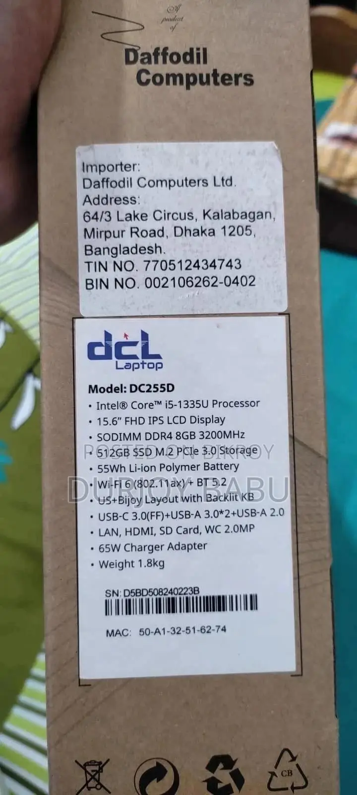 Laptop 8GB Intel Core i5 SSD 512GB