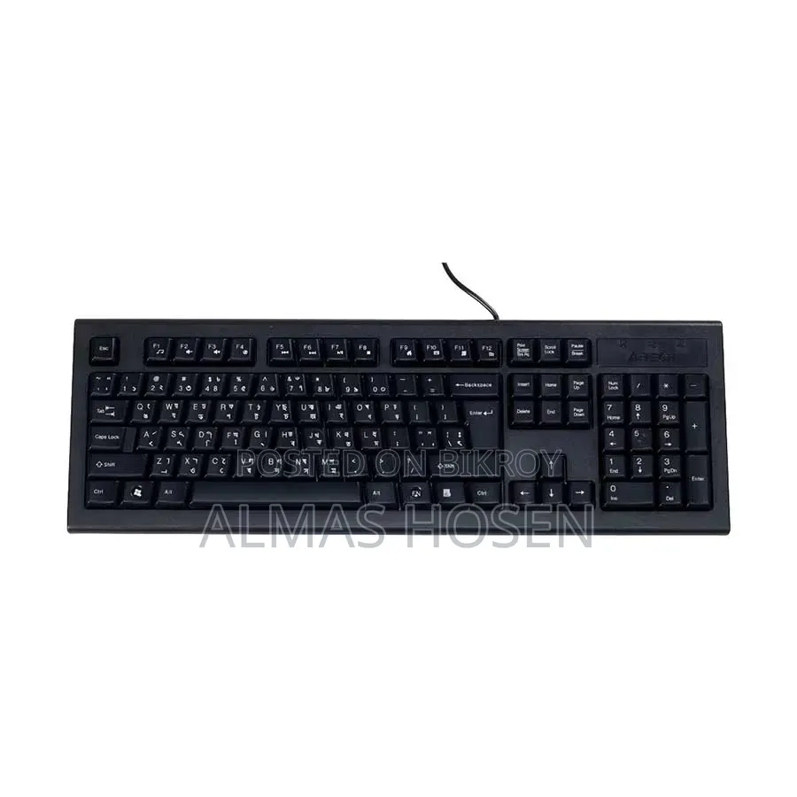 A4tech KRS-82 Black Wired Multimedia (Fn Hotkeys) Keyboard With Bangla