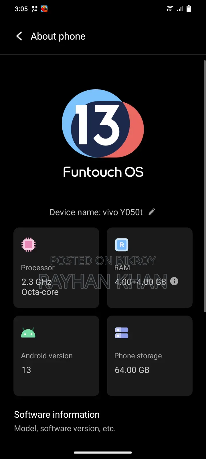 Vivo Y02t 64 GB Silver