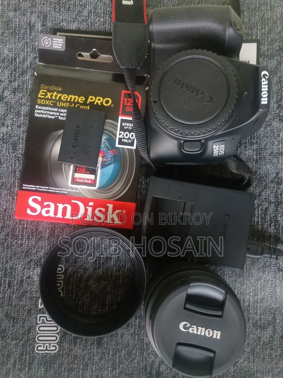Canon Eos 250d DSLR Camera (Full Set for Sale)