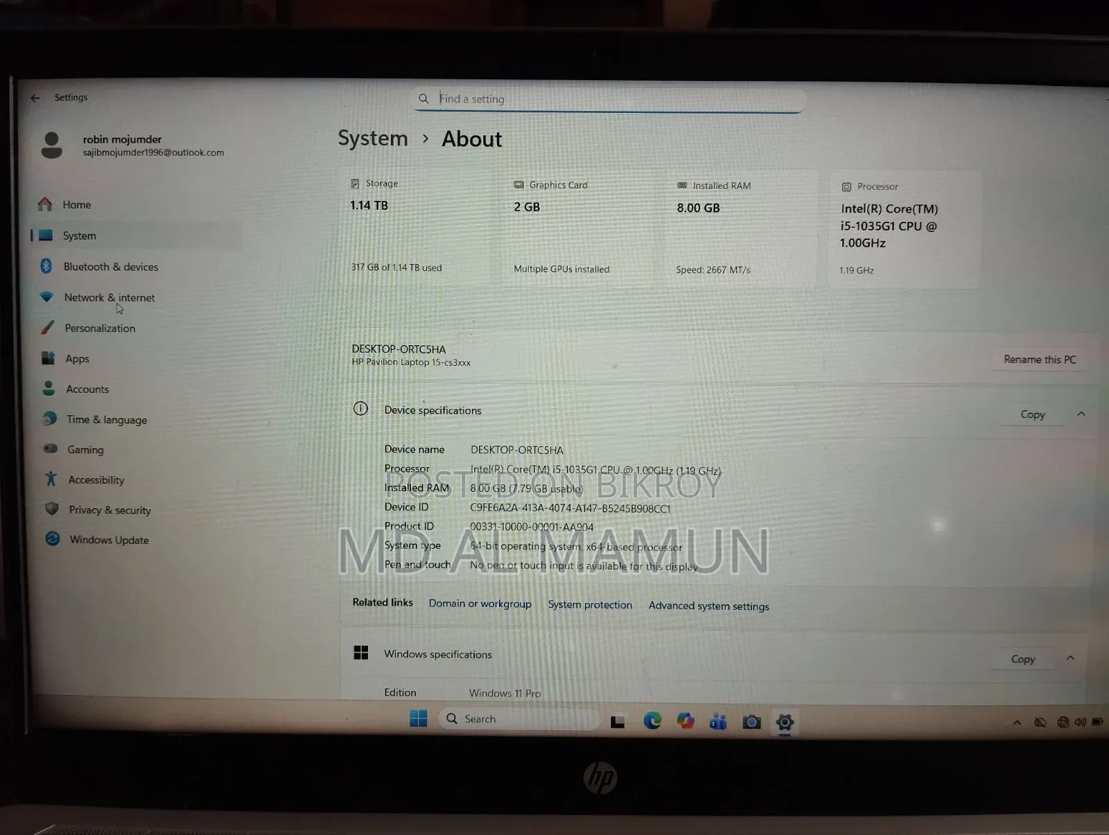 Laptop HP Pavilion 15 8GB Intel Core i5 HDD+SSD 1T