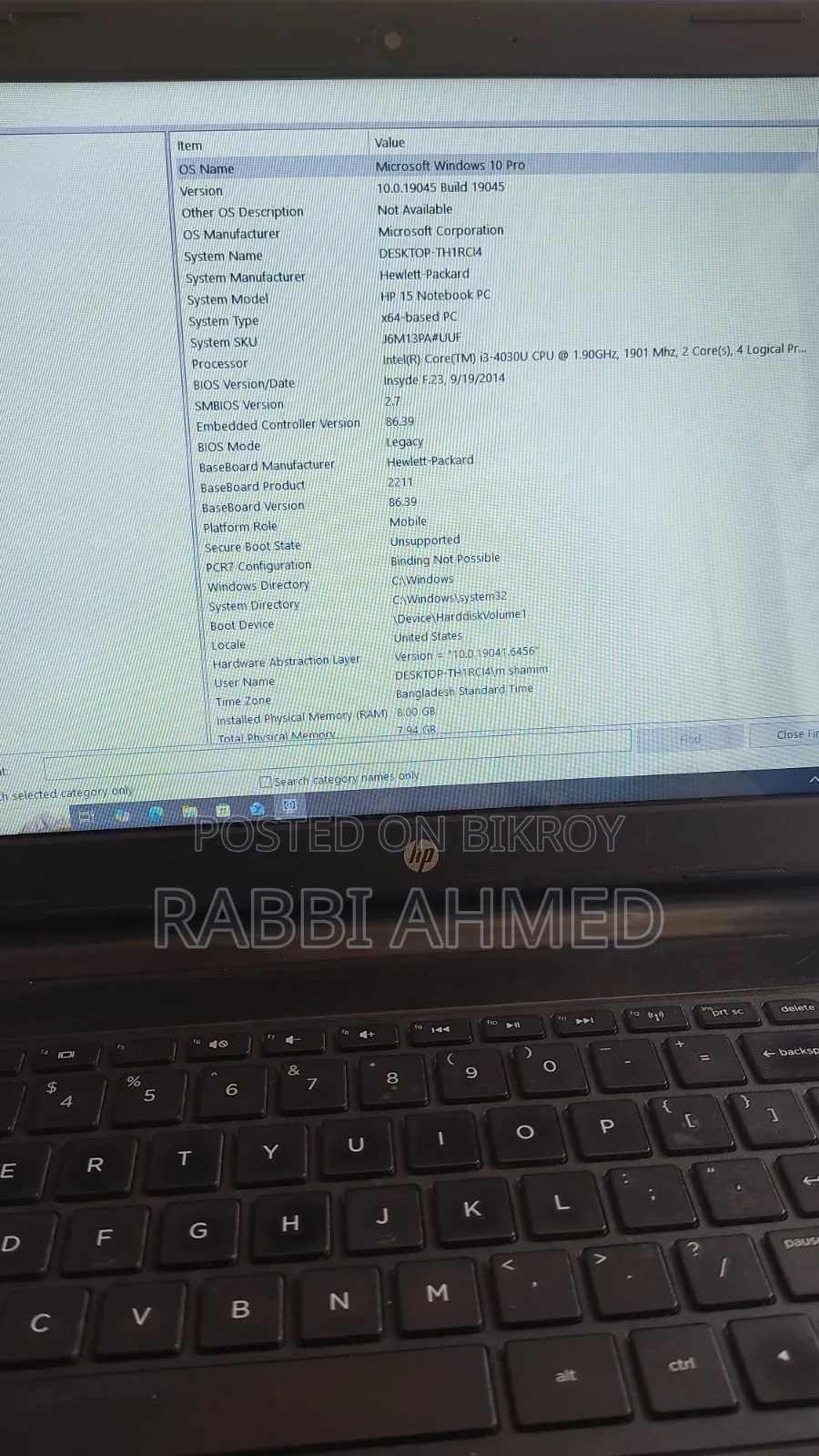 Laptop HP 8GB Intel Core i3 HDD 500GB