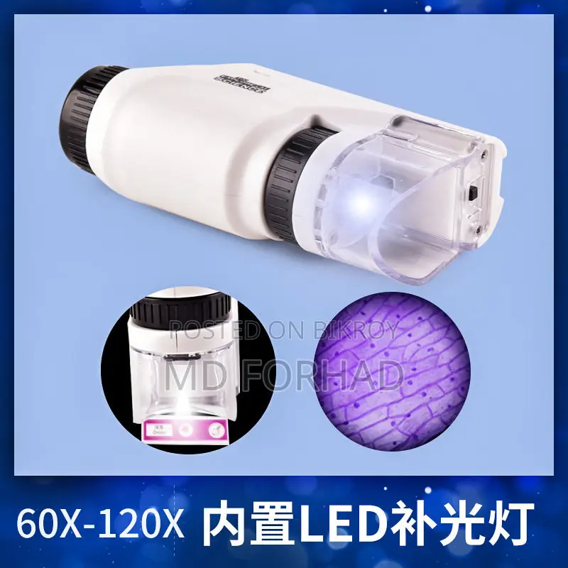 Mini Microscope With Battery Powered Led Light Kids