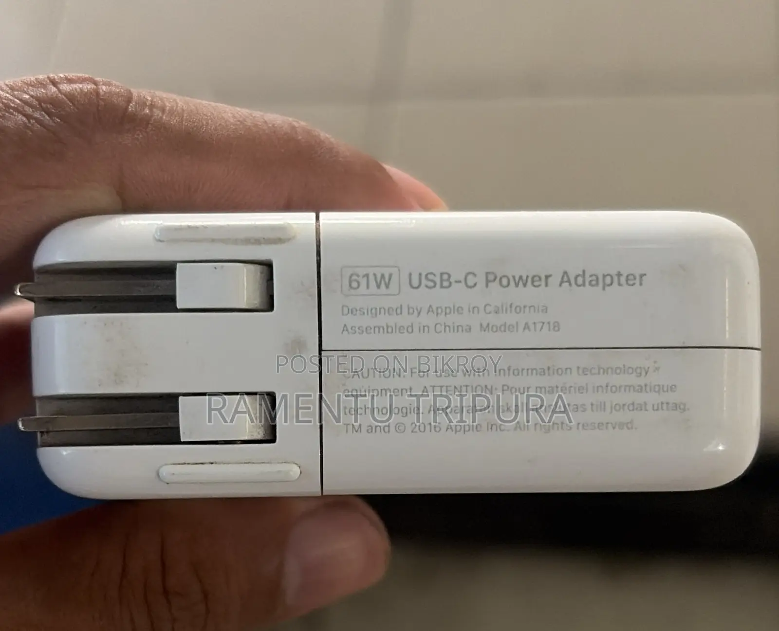 Apple 61w Usb-C Power Adapter With Usb-C