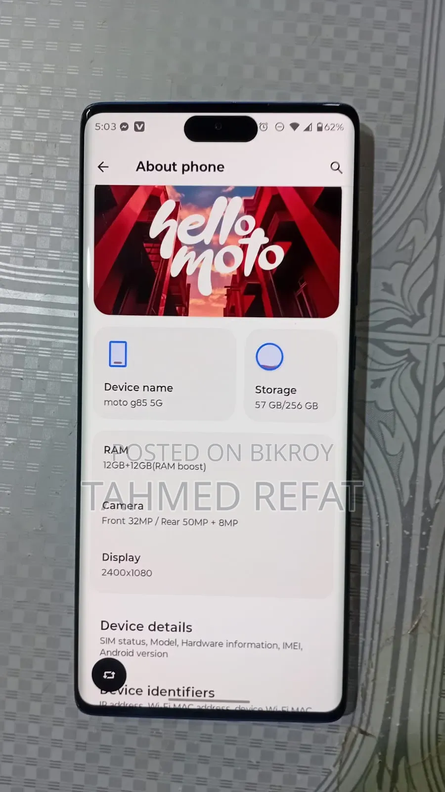 Motorola Moto G85 256 GB Blue
