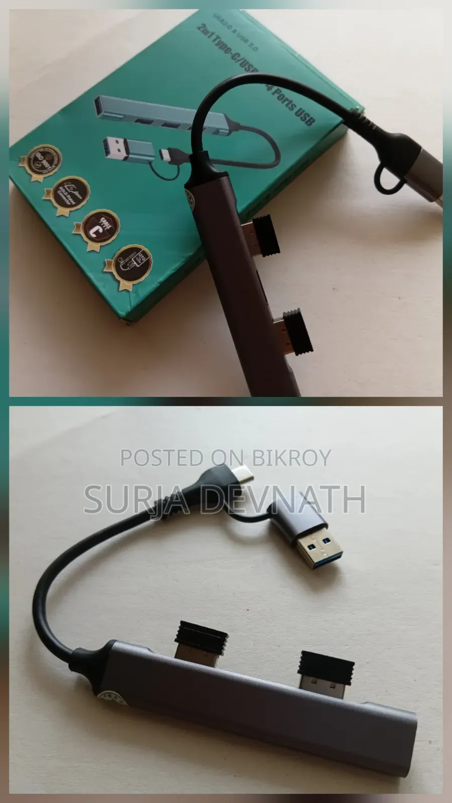 2in1 Type-C/Usb to 4 Ports Usb