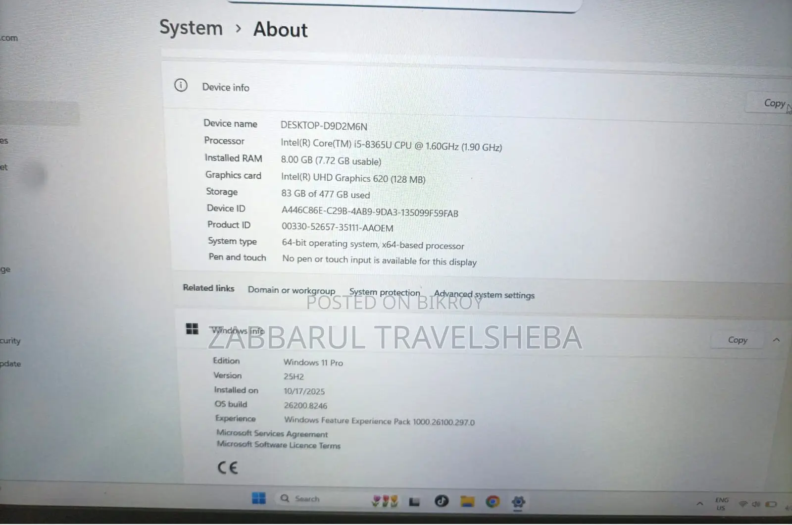 Laptop HP EliteBook 840 G6 8GB Intel Core I5 SSD 500GB
