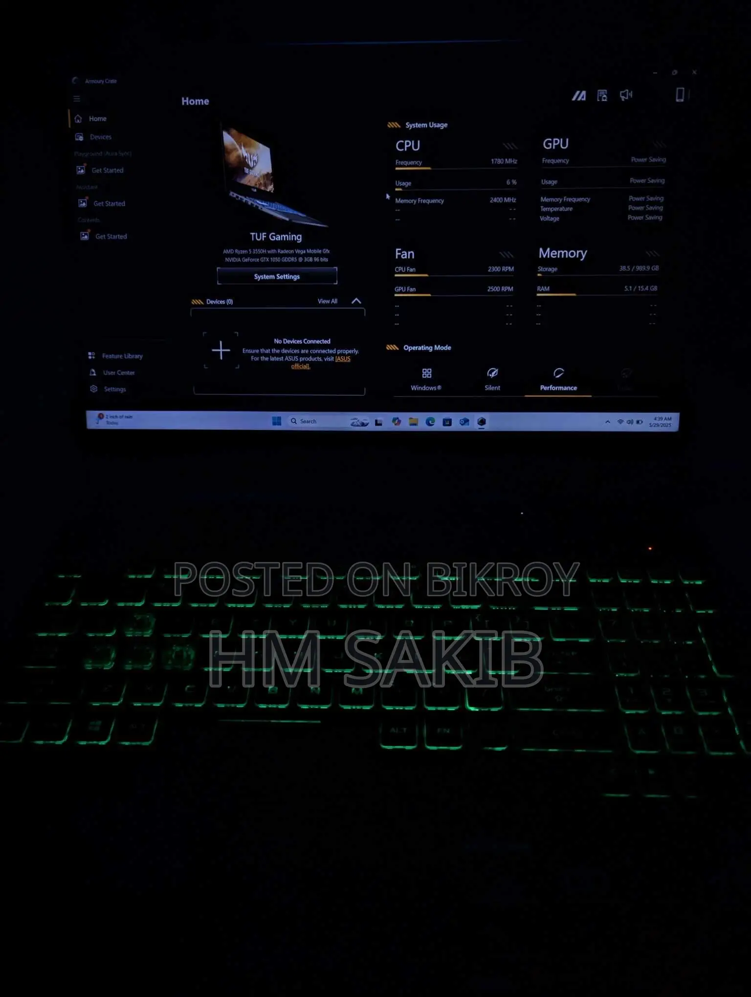 Laptop Asus TUF Gaming FX504 16GB AMD Ryzen 5 HDD+SSD 1.5T