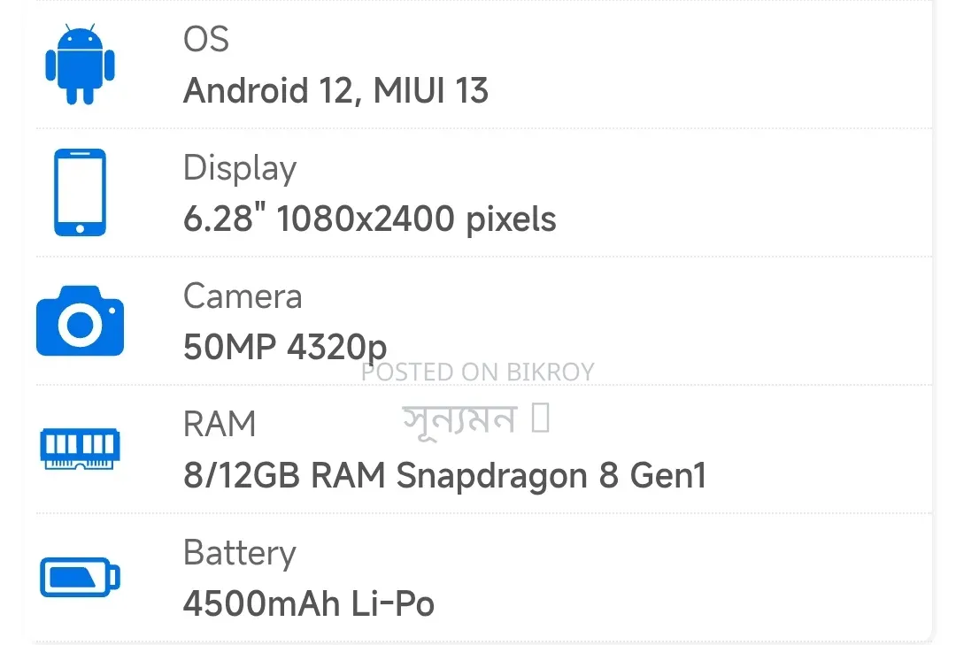 নতুন Xiaomi 12 ১২৮ জিবি পার্পল