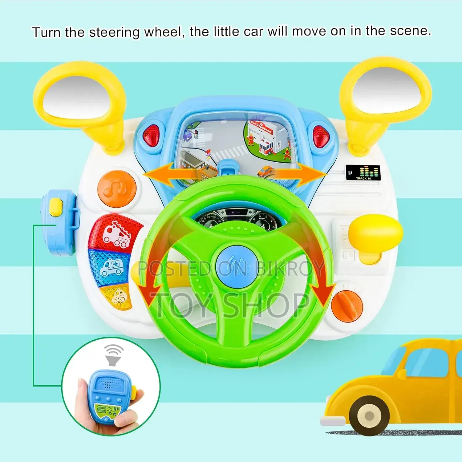 Interactive Driving Simulator Musical Toy With Steering Wheel Gear Shift