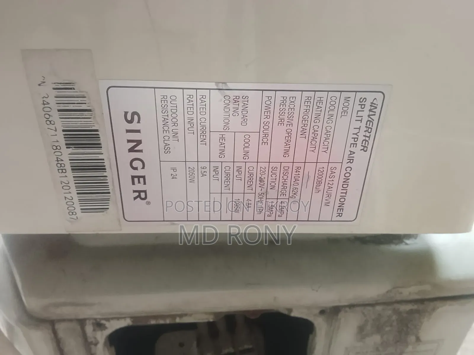 Singer Inverter AC 1 Ton