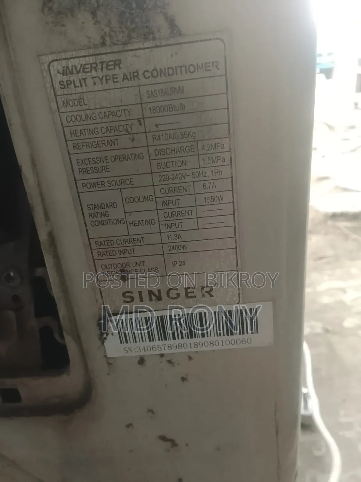 Singer Inverter AC 1 Ton