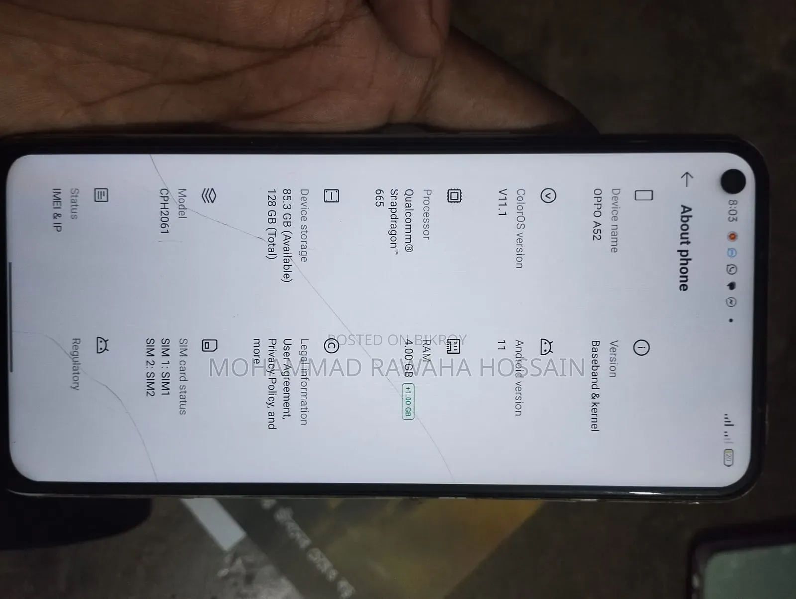 Oppo A52 128 GB Silver