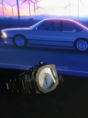 Black and Blue Arabic Aura Hand Watch for Men