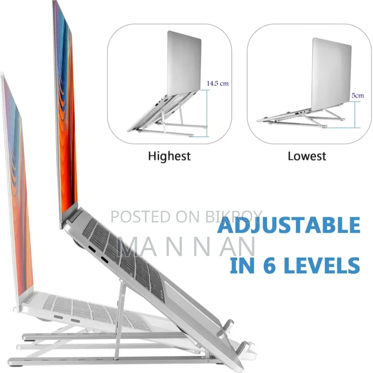 Aluminum Laptop Stand With Cooling Fan