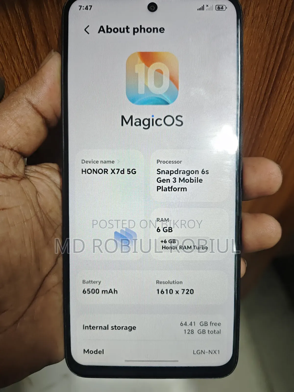 Honor X7d 128 GB Black