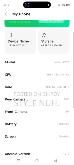 Infinix Hot 60i 256 GB Blue