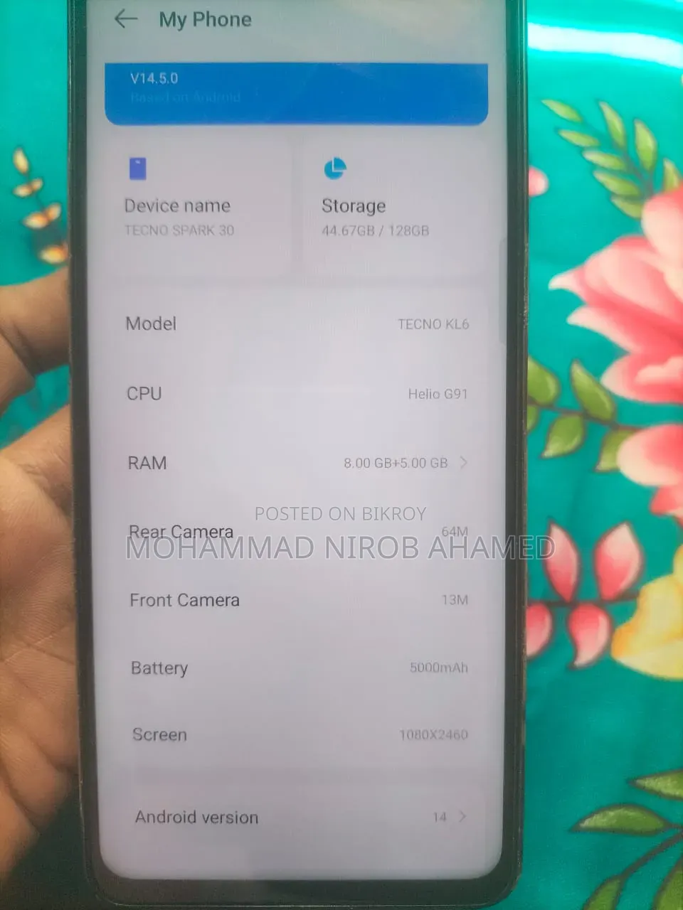 Tecno Spark 30 128 GB Yellow