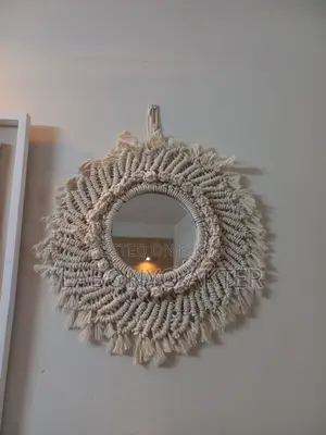 Handmade Macrame Mirror 8 Inch - Boho Wall Decor Dhaka