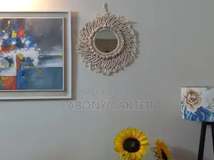 Handmade Macrame Mirror 8 Inch - Boho Wall Decor Dhaka
