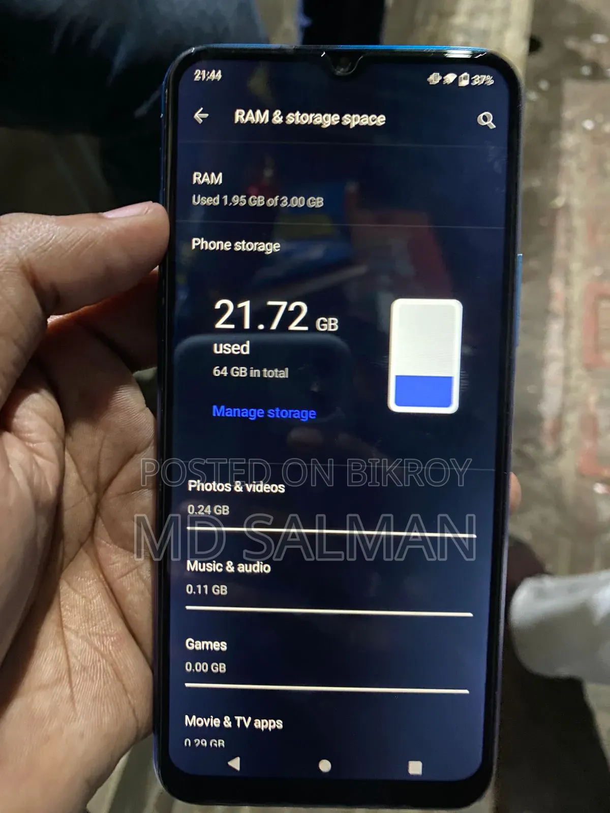 Vivo Y20 64 GB Blue
