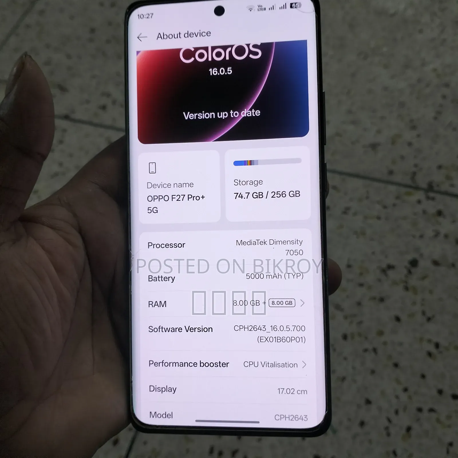 Oppo F27 256 GB Blue