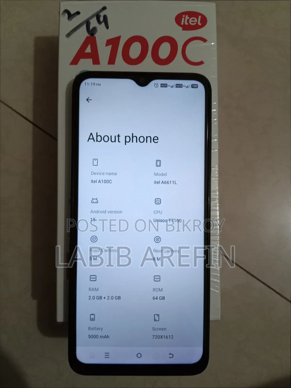 Itel A100C 64 GB Black