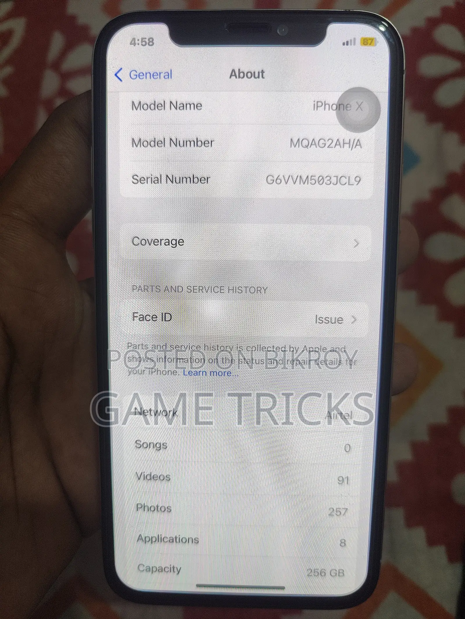Apple iPhone X 256 GB White