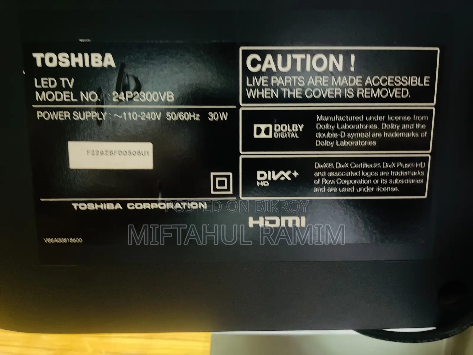 Toshiba 24” Led Tv
