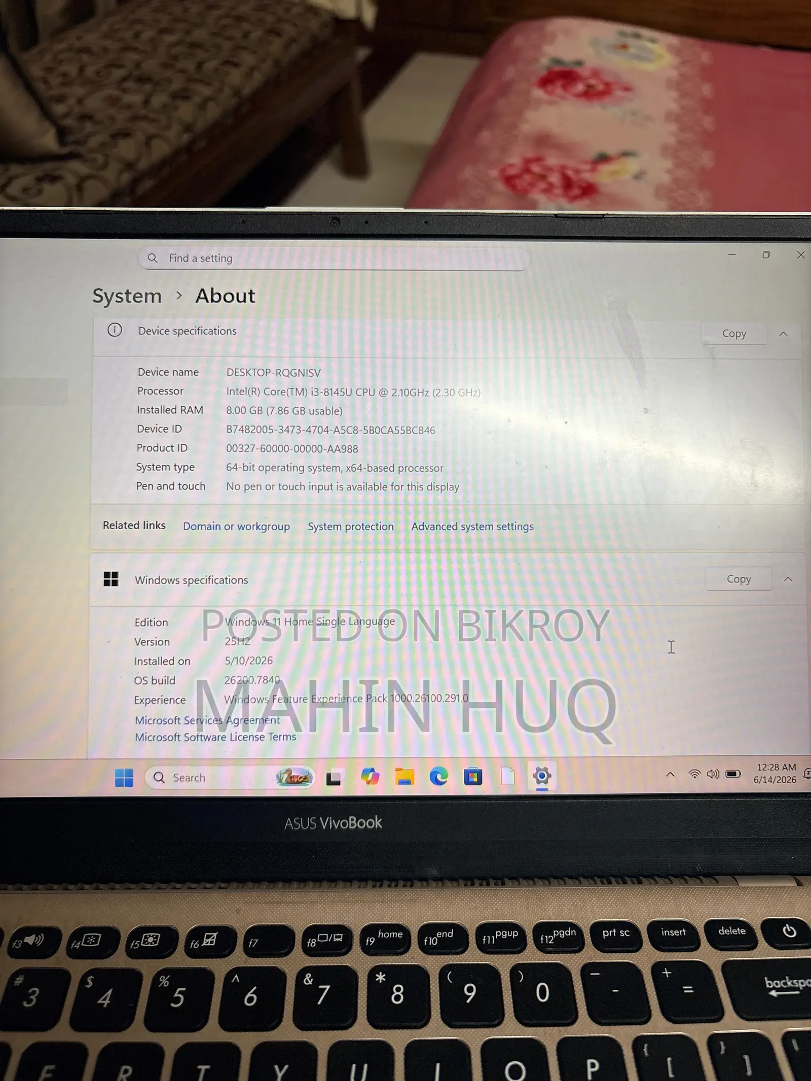 Laptop Asus 8GB Intel Core I3 HDD+SSD 1T
