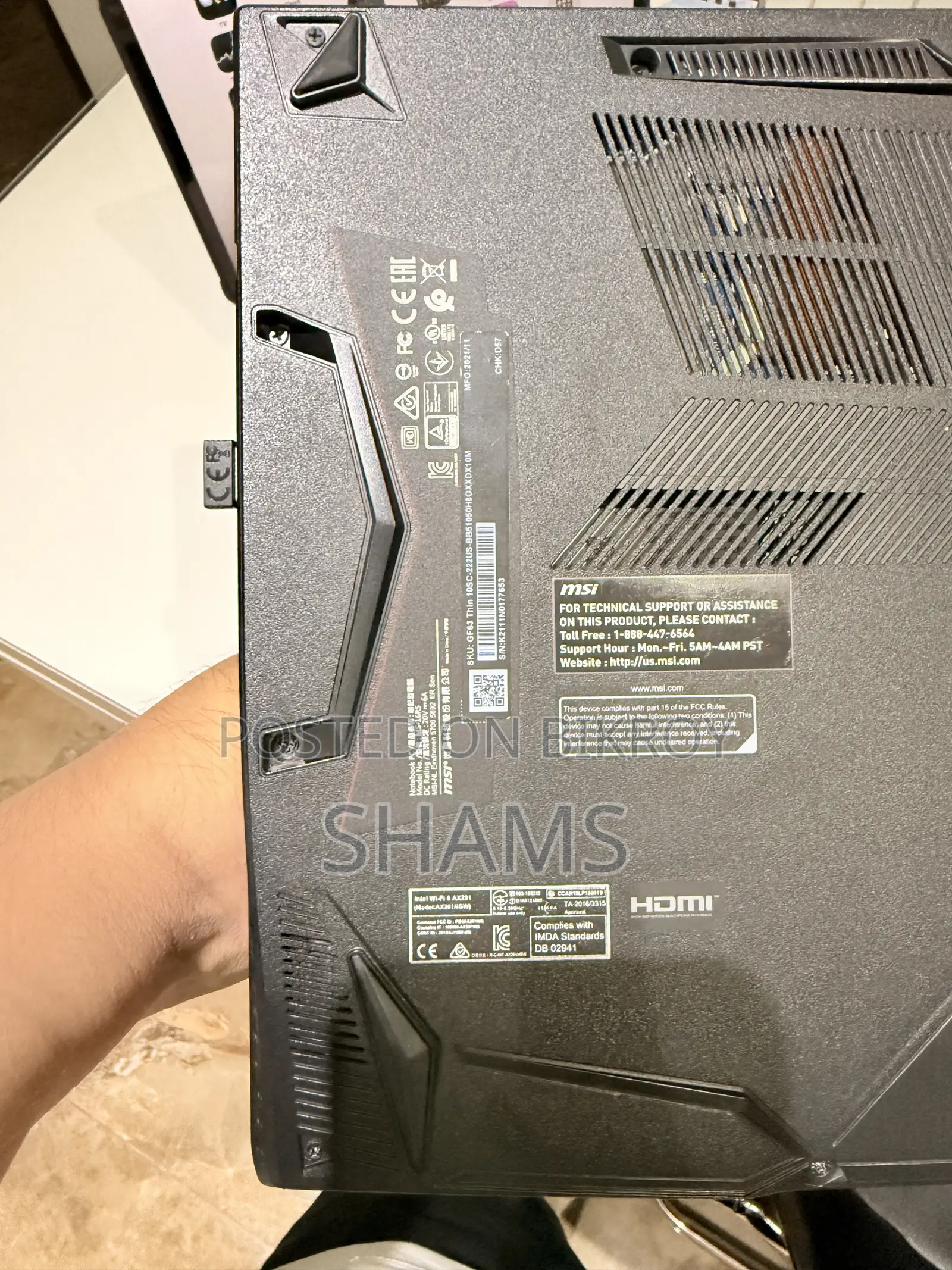 Laptop MSI GF63 16GB Intel Core I5 SSD 512GB