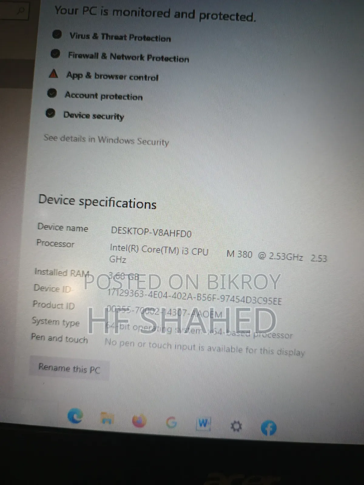 Laptop Acer Aspire 1 4GB Intel Core i3 HDD+SSD 128GB