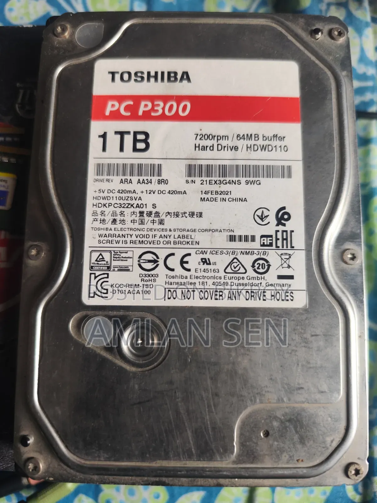 Toshiba 1tb Hard Disk Drive
