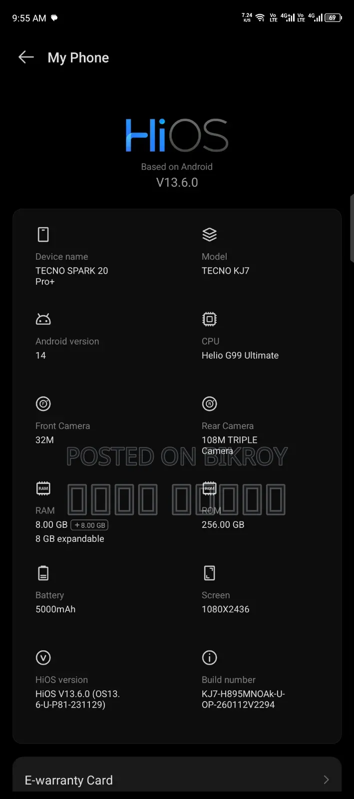 Tecno Spark 20 Pro Plus 256 GB Black