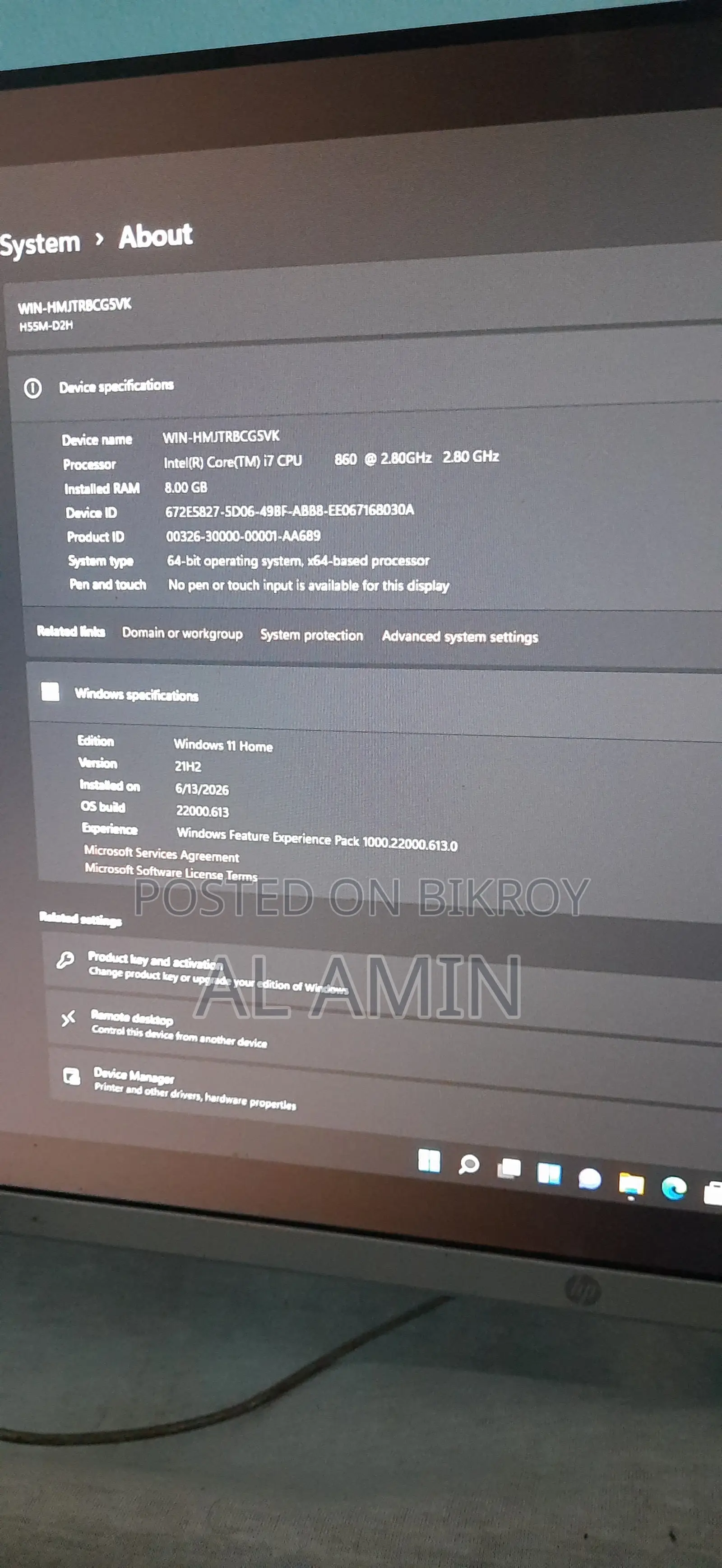 Desktop Computer 8GB Intel Core I7 HDD+SSD 128GB
