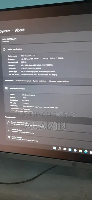 Desktop Computer 8GB Intel Core I7 HDD+SSD 128GB