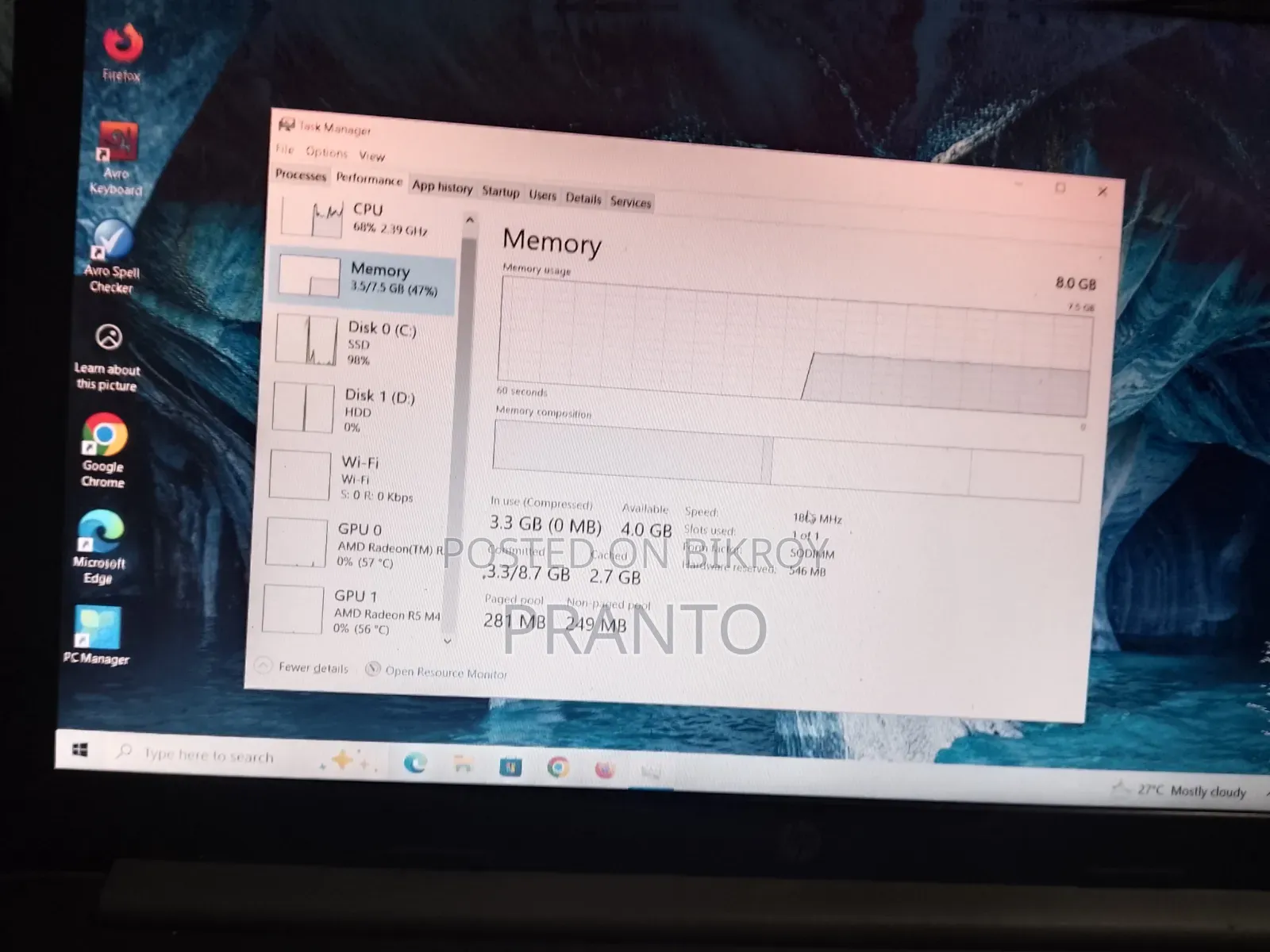 Laptop HP 15 8GB AMD A6 SSD 1T