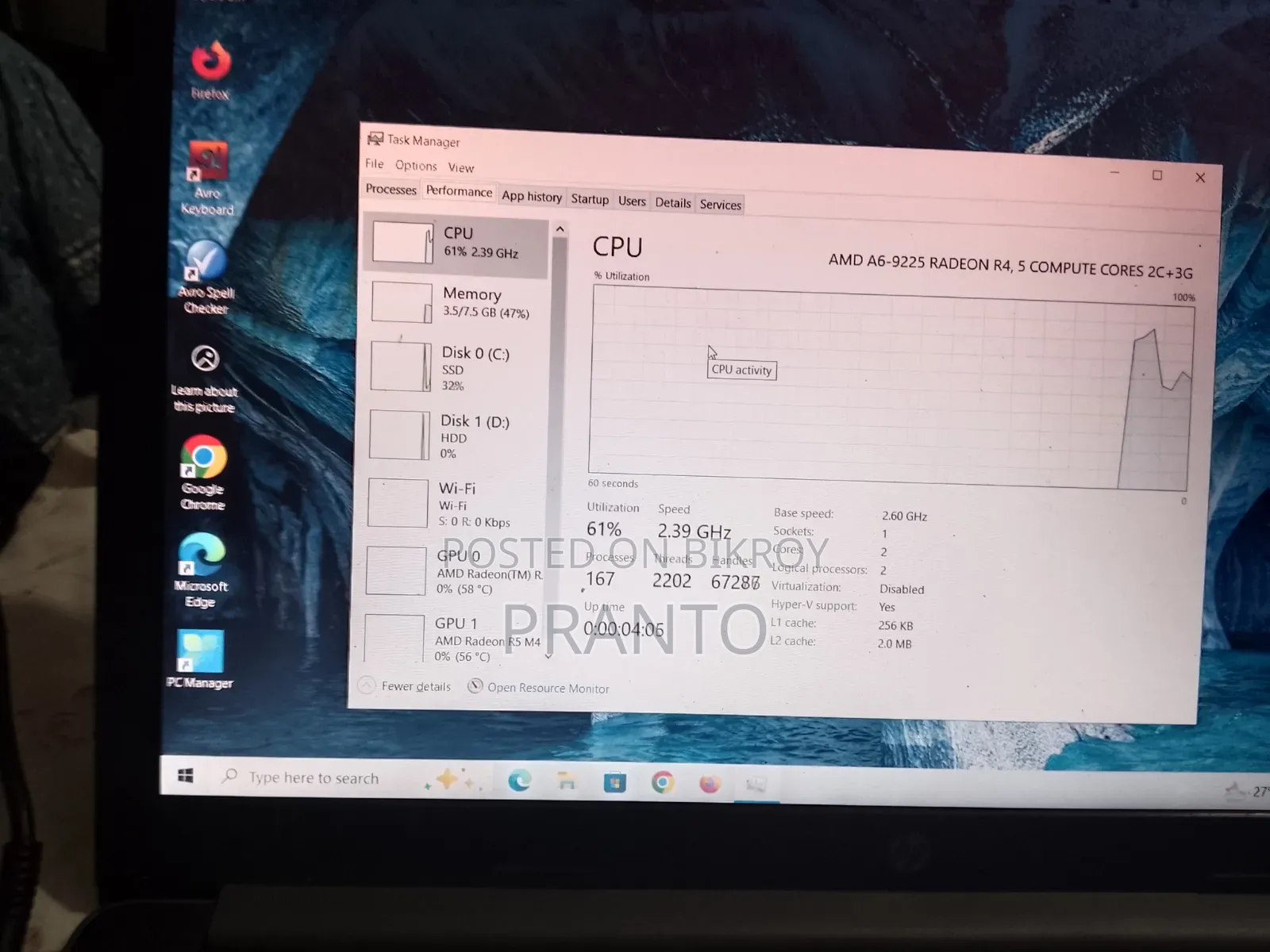 Laptop HP 15 8GB AMD A6 SSD 1T