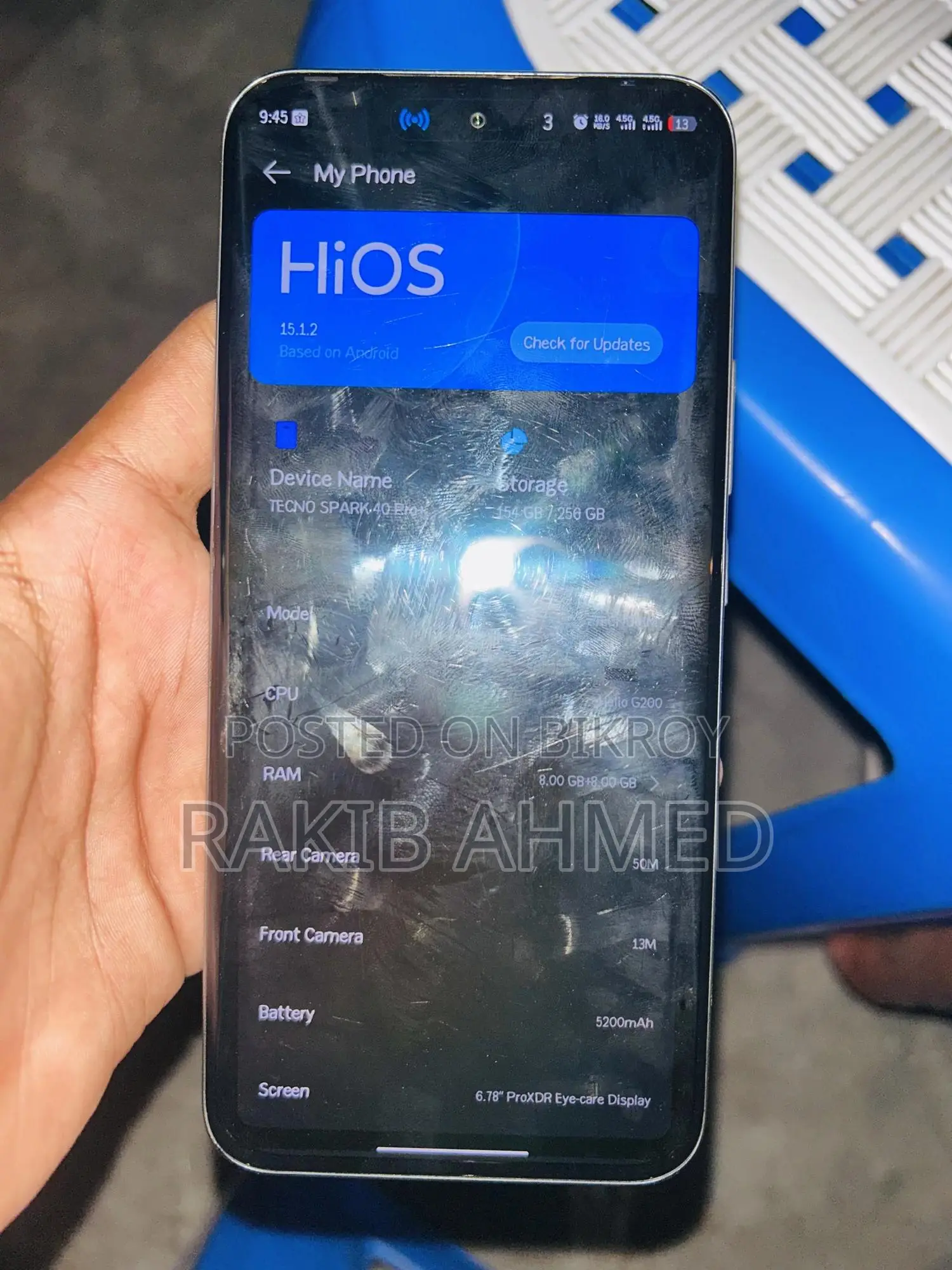 টেকনো স্পার্ক ৪০ প্রো+ ২৫৬ জিবি সিলভার