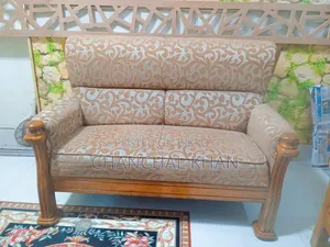 Teak Wood Cushioned Sofa