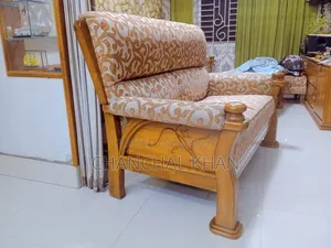 Teak Wood Cushioned Sofa