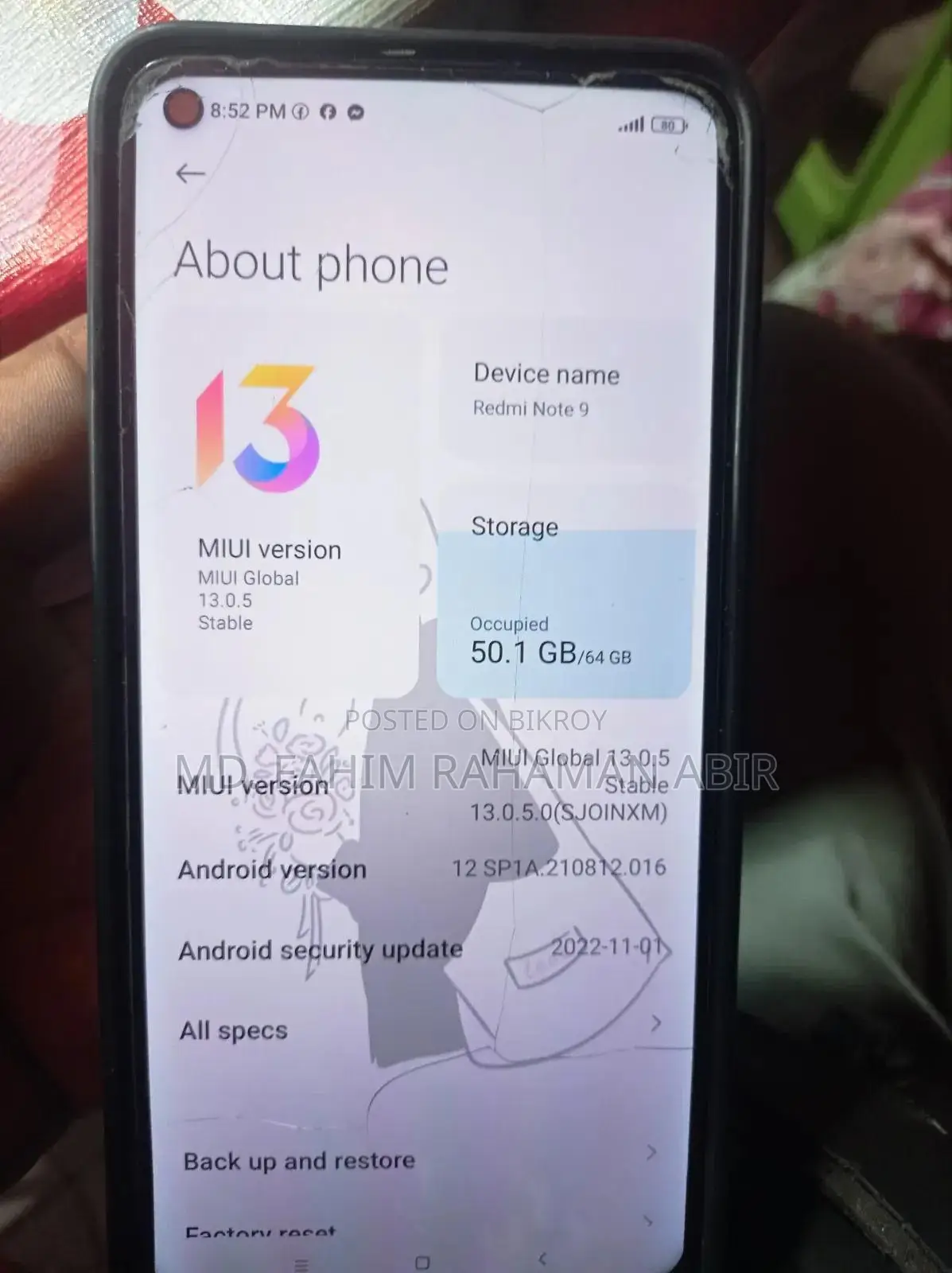 Xiaomi Redmi Note 9 64 GB Blue