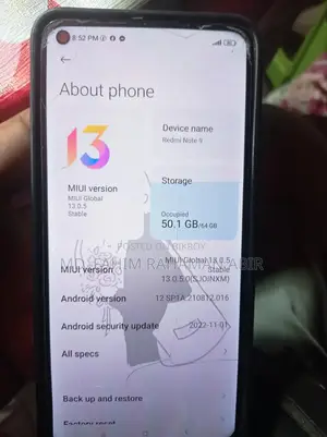 Xiaomi Redmi Note 9 64 GB Blue