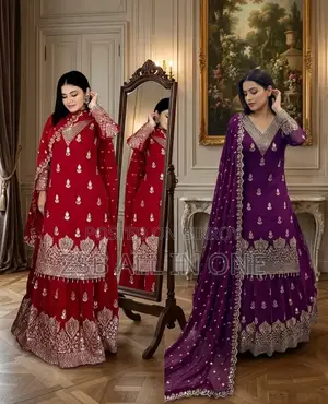 Premium Soft Jorjet Three Piece With Sequence Embroidery
