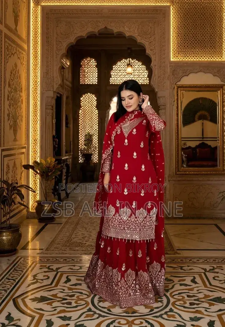 Premium Soft Jorjet Three Piece With Sequence Embroidery
