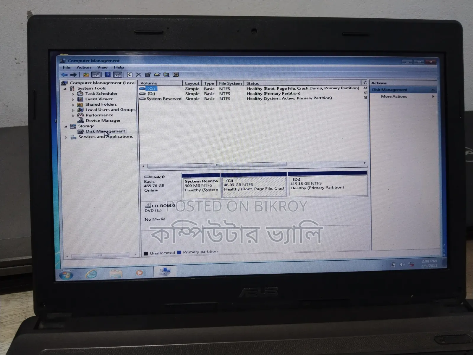 Laptop Asus 4GB Intel Pentium HDD 500GB