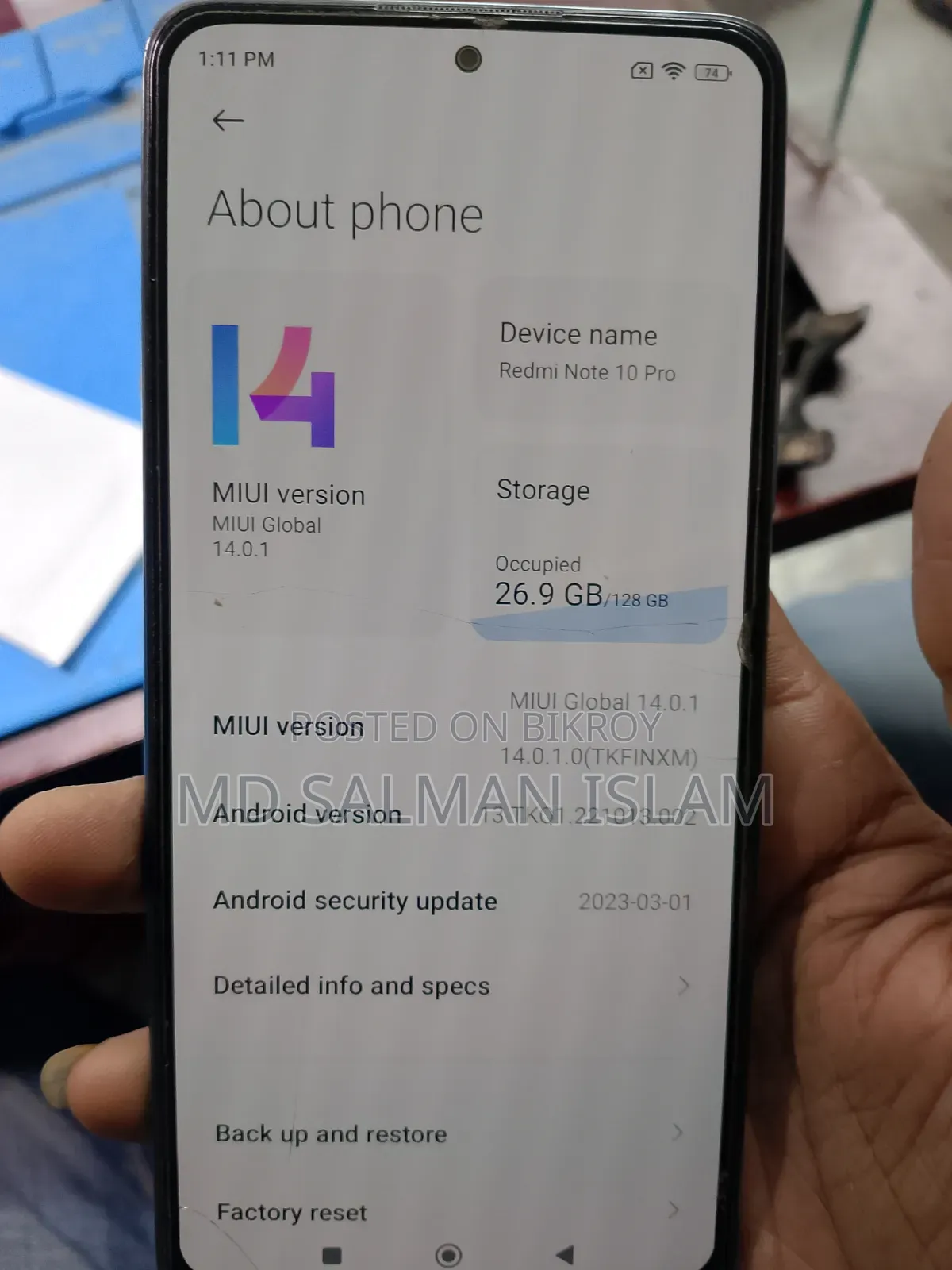 Xiaomi Redmi Note 10 Pro Max 128 GB Blue
